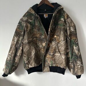 Carhartt J221977 Realtree Camo Quilted Hooded Active Jacket Vintage-WORN ONCE